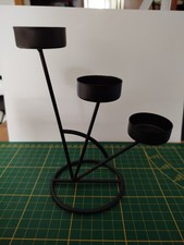 Moderner Teelichthalter / Kerzenständer – Schwarz Matt – 3-armig