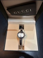 Gucci Quartz Women's Silver Bracelet Watch New Battery With Box
