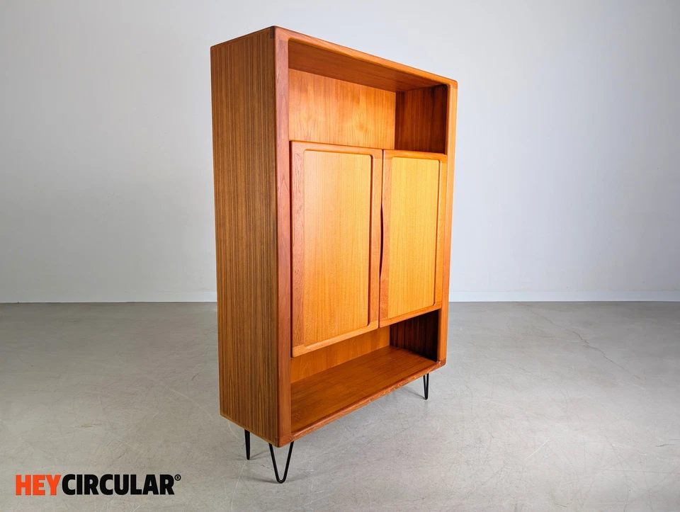 Original Midcentury Bookcase Teak Cabinet Danish Vintage Design - Image 3 of 4