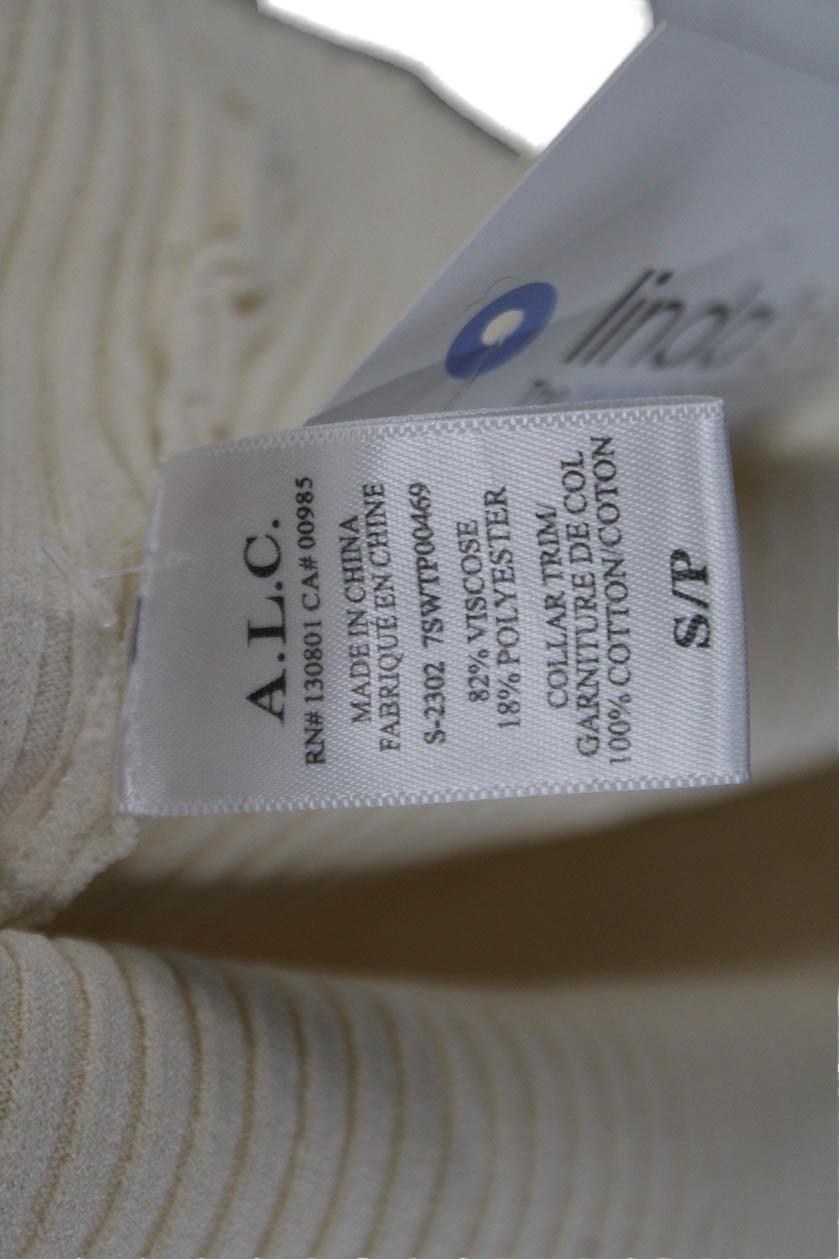 ALC Womens Basic Beige Collared Short Sleeve Polo… - image 4