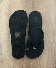 TORY BURCH Flip Flops Black Women Size 8 US Beach Thong Sandals NWOB
