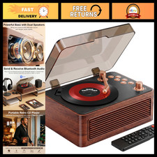 Retro CD Player with Bluetooth 5.4, Hi-Fi Sound, FM Radio - Home Audio System