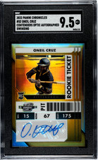 2022 Panini Chronicles #52 Oneil Cruz Contenders Autograph Gold Prizm SGC 9.5