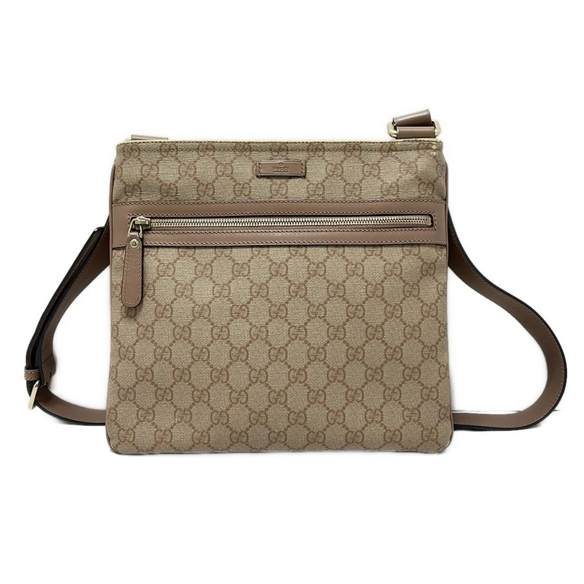 Auth GUCCI GG Plus/GG Supreme 295257 Rose Beige PVC Cuir   Sac à bandoulière