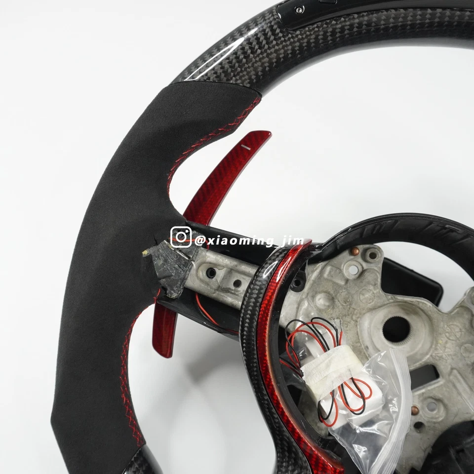 Volante de fibra de carbono napa personalizado apto para BMW F87 M2 F80 M3 F82 M4 M5 Foto 4 de 4