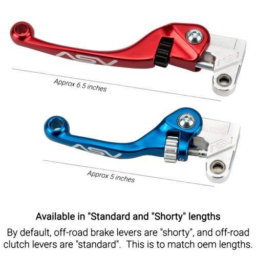 ASV Orange F4 Quad Shorty Clutch+Brake Lever Pair Pack For Honda TRX450R 2004-12 - Bild 5 von 8