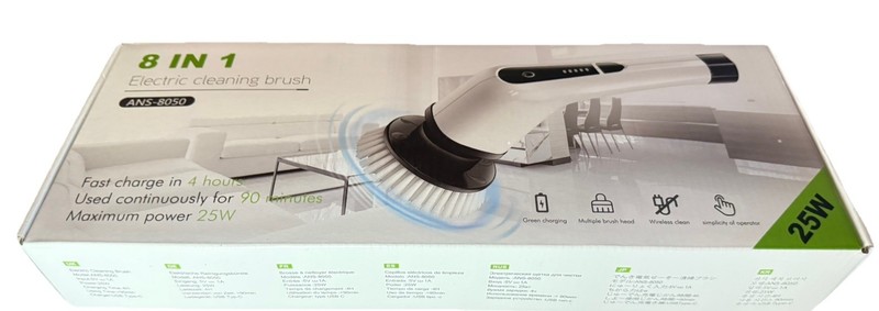 8 in 1 Electric Cleaning Brush 25W Multifunctional Scrubber ANS8050 Rechargeable