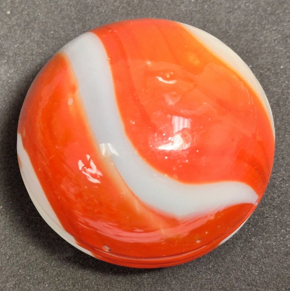 Vintage Akro Agate Auburn Orange White Swirl Gear Shift Knob Foto 4 de 4