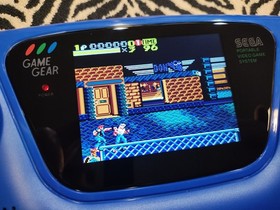 Sega Game Gear Custom w/  New Larger LCD Screen, USB-C Rechargeable Lithium Batt