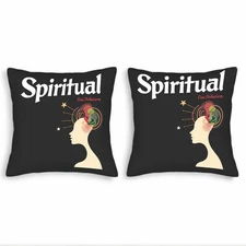 Set of 2 18x18in Throw Pillow Covers - Spiritual Design with Colorful Patterns 