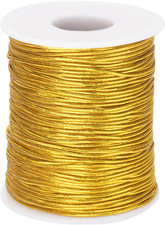 110Yards Gold Elastic String - 1MM Metallic Stretch Cords, Elastic Cords Braidin