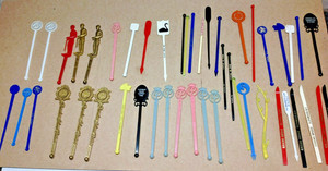 Vintage Swizzle Sticks Lot of 47 Airlines Casinos Hotel Skiing Beverage Drink