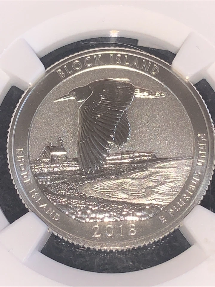 2018 S Silver Reverse Proof National Park Quarter Block Island NGC PF 69 REV PF - Image 2 of 4