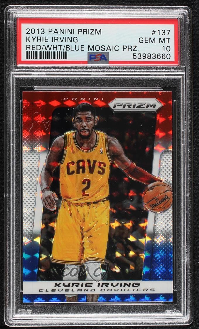2013-14 Panini Prizm Red White & Blue Mosaic Kyrie Irving #137 PSA 10 GEM MT