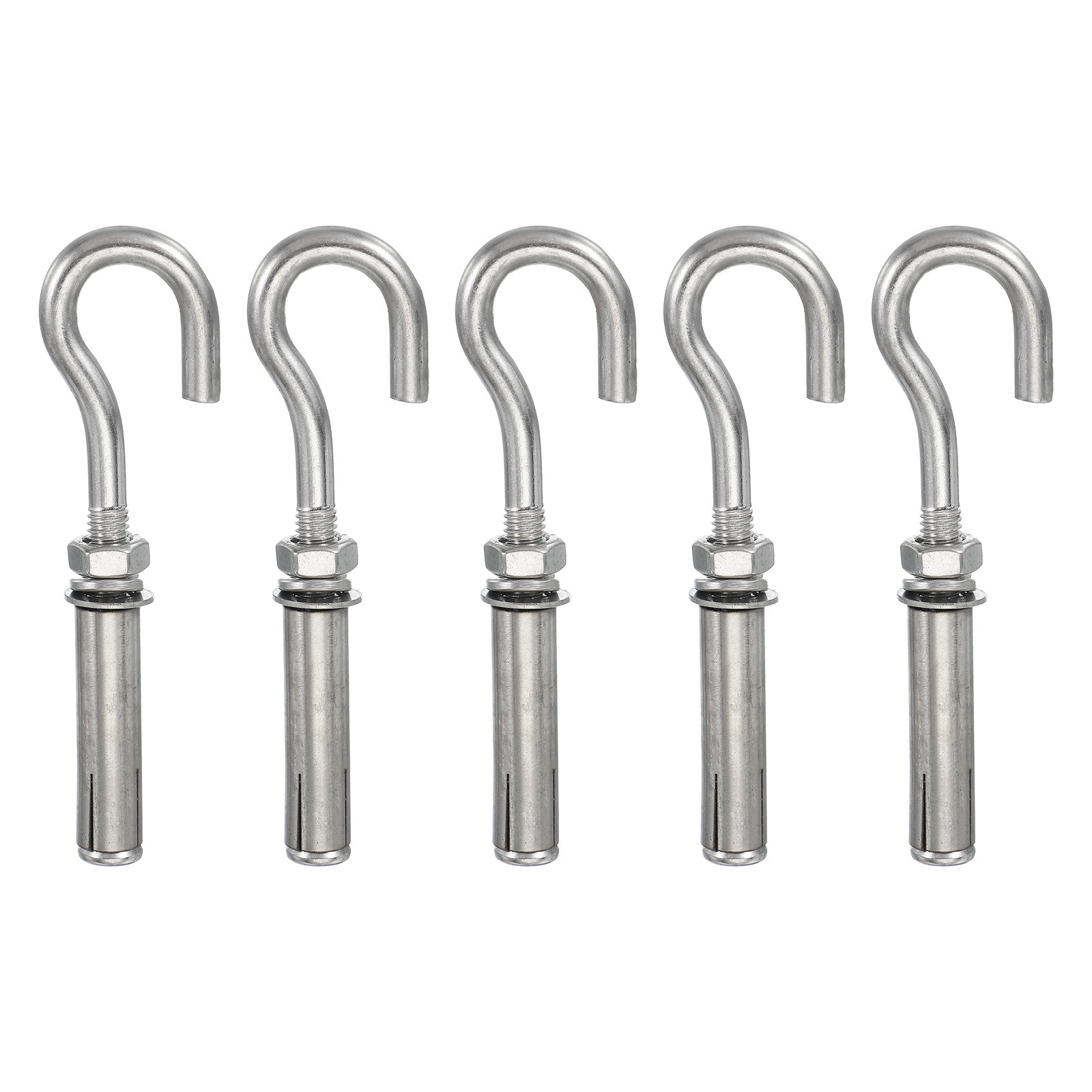 5 Pcs M8 Concrete Wall Hook Expansion Hook Cup Screw Silver