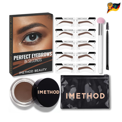 iMethod Augenbrauenstempel Set 10 Schablonen Pomade Schwamm 2se