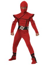 California Costumes Boys Stealth Ninja Costume Red Black Jumpsuit Set