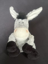 NICI Germany - Grey Donkey - Comforter Soft Plush Beanie Toy Teddy Baby Floppy