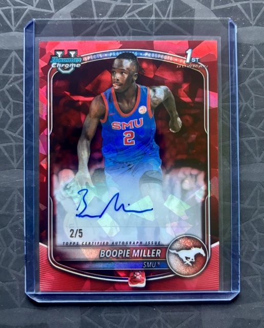 BOOPIE MILLER  RED AUTO /5 2025-26 Bowman Chrome U SAPPHIRE SMU CPA-BR