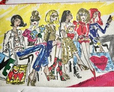 Brighton 2018 Fashionista Multicolor Canvas Pouch Make-up Zip Bag Purse