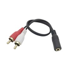 3.5mm 1/8" Female Mini Jack To 2 Male RCA Plug Adapter Convertor Audio Y Cable A