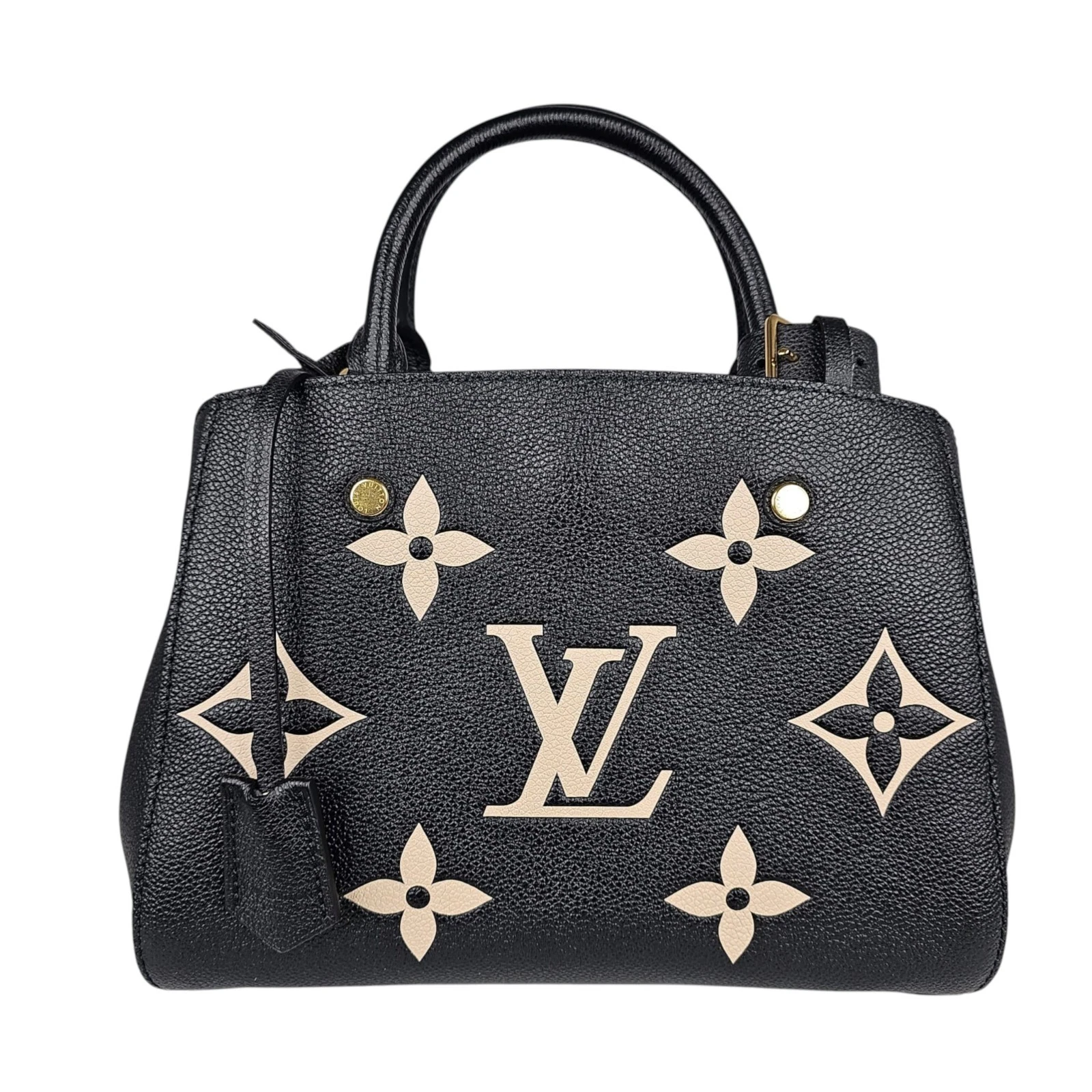 Louis Vuitton Montaigne BB Black Empreinte Leather Giant Monogram Handbag