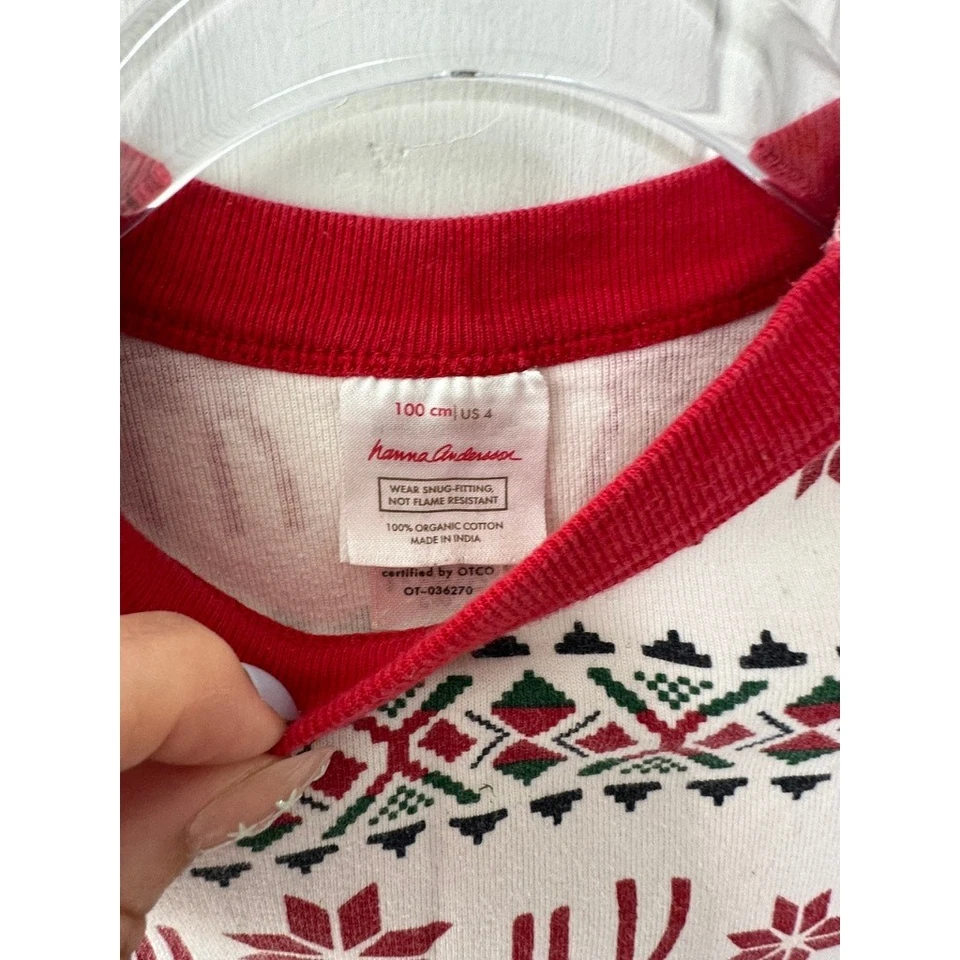 Top pijama manga larga reno rojo y blanco Hanna Andersson juvenil 4 Foto 3 de 3