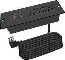 Recessed Power Strip USB C 65W,Flush Mount Desk Power Outlet 3 Outlets 3 USB PD