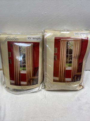 52x95 in Sheer Taupe Home Depot Striped Panel Curtains Style: Julie 4 Panels