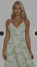 Plus Size Fashion Nova White And Green Linen Dress SIZE 2X