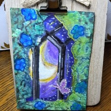 ACEO VK Purple Garden Butterfly Original Miniature Painting Signed OOAK 2026