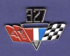327 GM ENGINE FLAGS HAT PIN LAPEL PIN TIE TAC ENAMEL BADGE - 1/8" - #0523