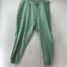 Mandala Women's Green Elastic Waist Slash Pockets Jogger Scrub Pants Size XL