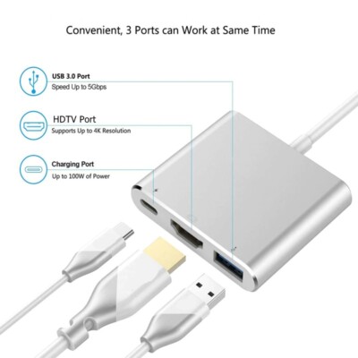 Typ C auf 4K HDMI Kompatible USB 3.0 USBC HDMI Hub für Macbook Pro Samsung TV