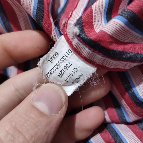 Camisa Ralph Lauren Chaps Rosa Rayas Grande Retro Manga Larga Para Hombre Informal De Colección - Imagen 9 de 13