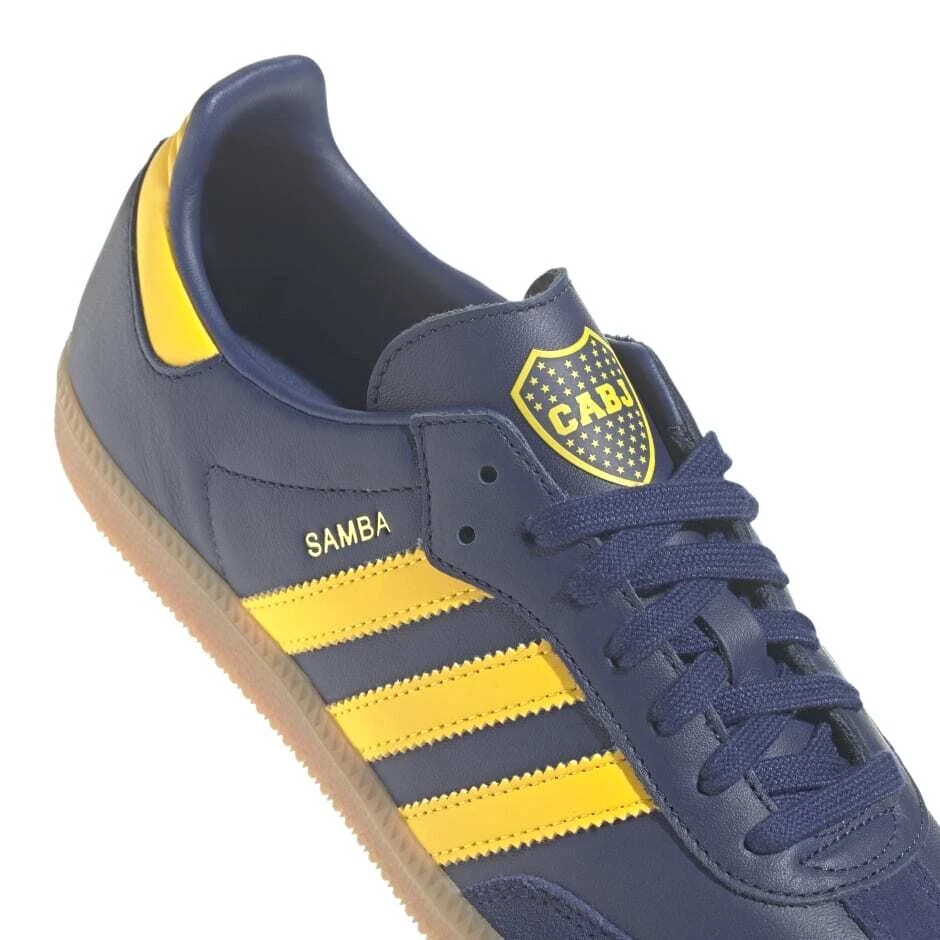 adidas Samba Boca Juniors Team Navy Blue Sneakers Yellow Shoes Men Size | eBay