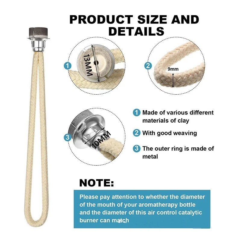 2x Replacements Home Fragrance Oil Lamp Wick for Catalytic Burner Core Head - Image 3 of 4