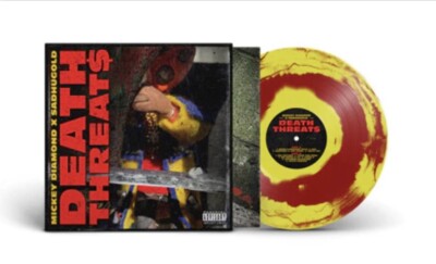 MICKEY DIAMOND Sadhugold Death Threats Yellow & Red Swirl Vinyl LP