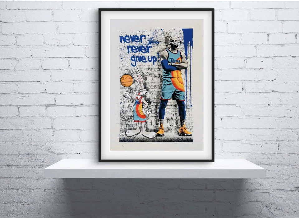 Mr. Brainwash "Tune Squad" edición firmada.  Arte de pared impresión muy rara. Foto 2 de 4