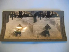 Keystone View Company P15 Winter Snow Children Sledding 21305 More Stereoviews!