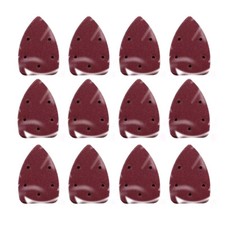 12 X PALM SANDER SANDING PADS DISCS SHEETS ASSORTED GRADE COARSE HOLE PUNCHED +