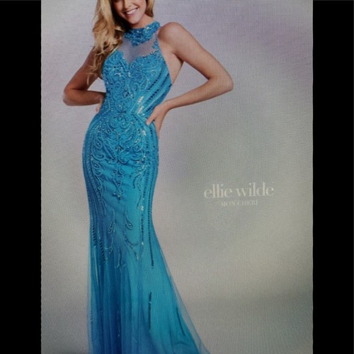 NWT Ellie Wilde by Mon Cherie style EW117099 turquoise 8