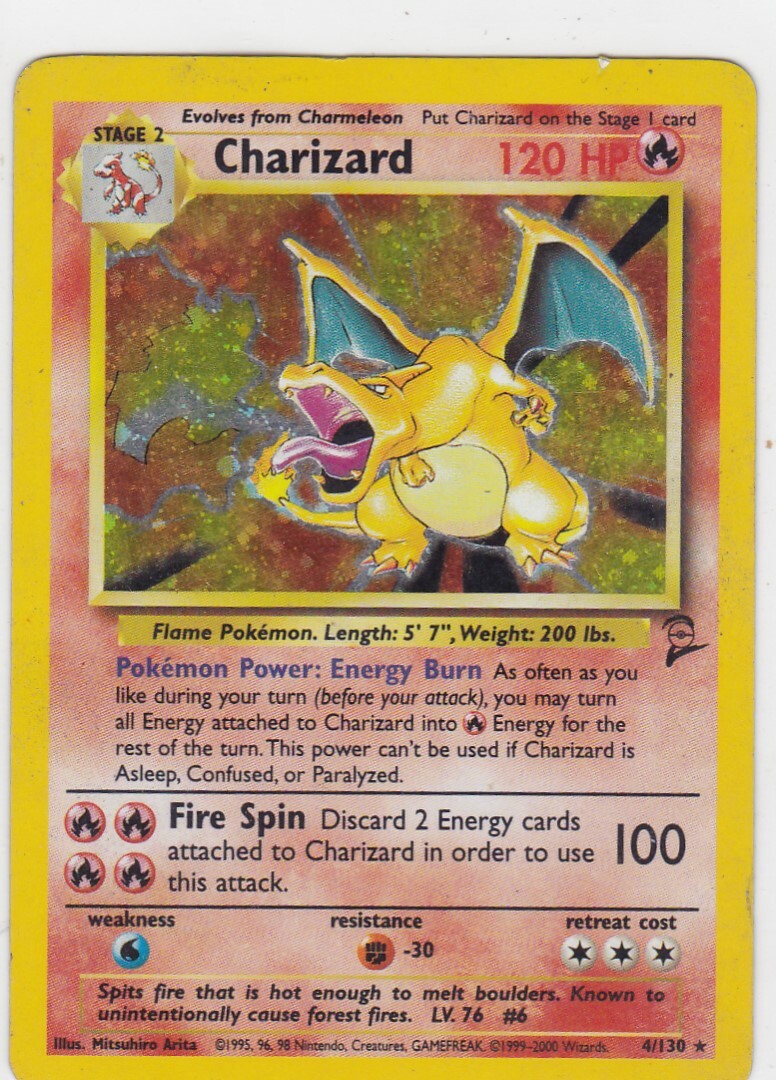 リザードン baseset2 charizard 英語版 4/130 POKEMON CHARIZARD 4/130 RARE BASE SET 2 HOLO FREE SHIPPING! | eBay