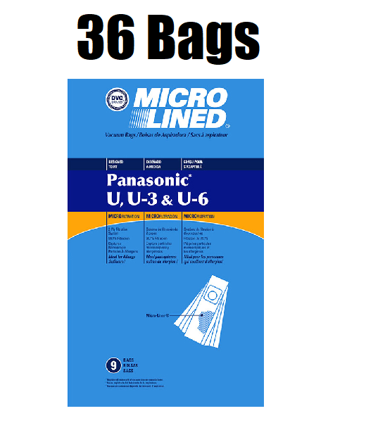 (36) DVC Vacuum Bags for Panasonic Type U3 Bags Replaces MC115PT eBay
