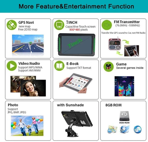 Gps Navigation for Car/Truck 7" Touch Screen Maps w/ Spoken Direction NEW - Picture 11 of 12