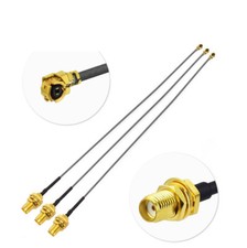 3x u.fl to SMA female bulkhead pigtail,50 Ohm ,Cable 1.13mm for wifi network