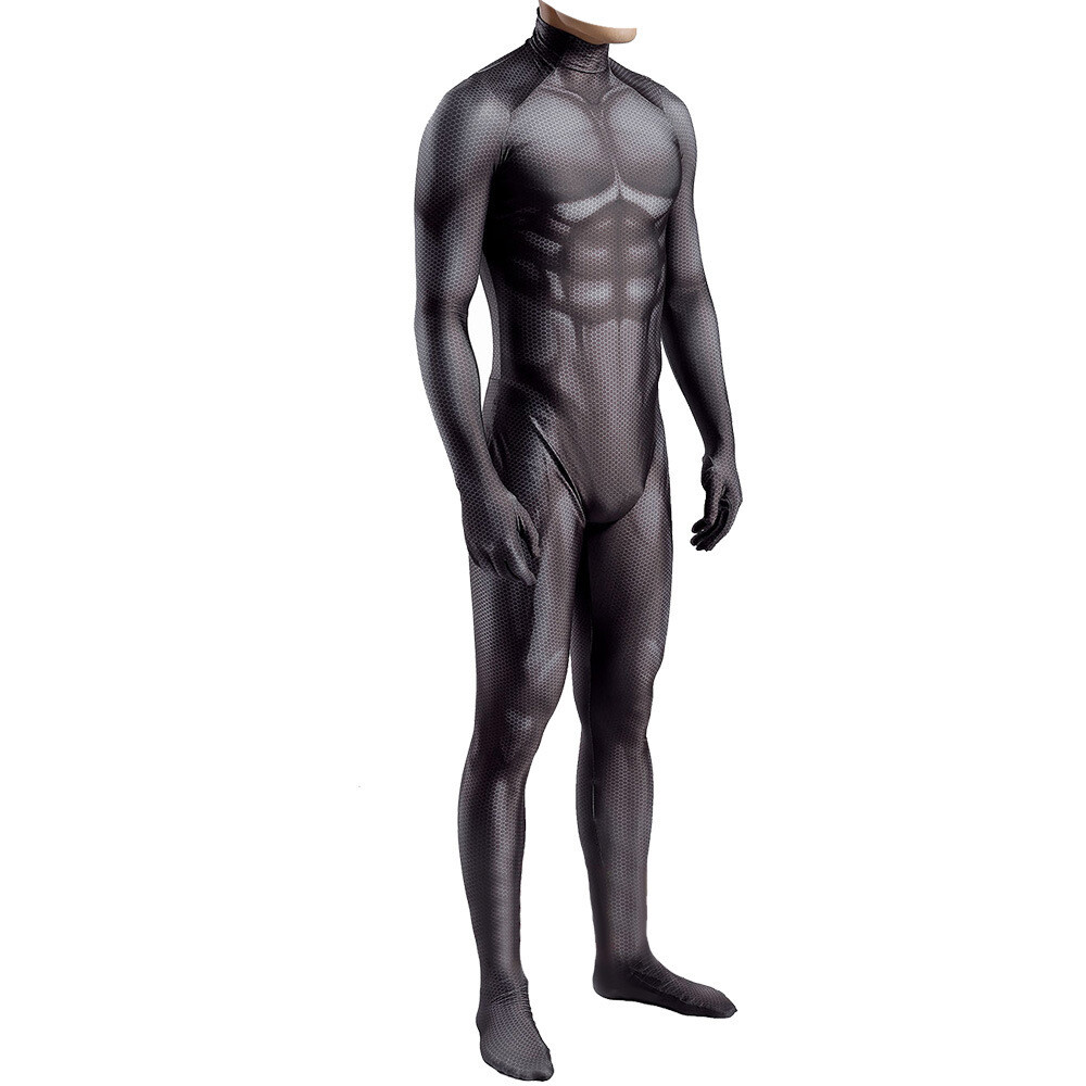2022 Black Muscle Jumpsuit Stage Suit Cosplay Bodysuit Costume