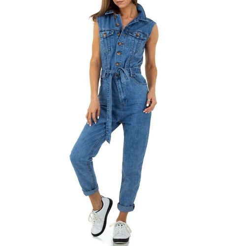 TUTA INTERA DA SERA DONNA COMPLETO JEANS PANTALONE JUMPSUIT SPORTIVO CASUAL  8-25 | eBay