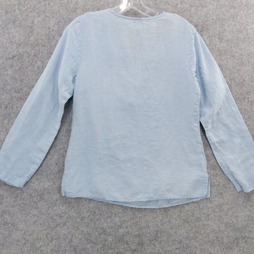 L.L.Bean 100% Linen Top Long Sleeve Shirt Sz S Coastal Vacation - Picture 8 of 9