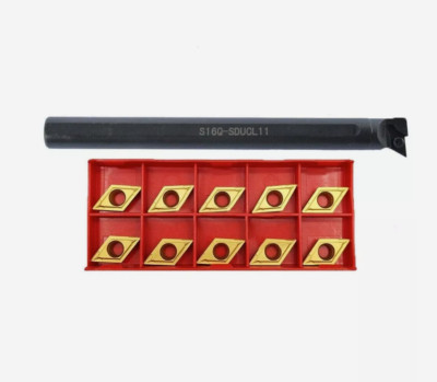 CNC S16Q SDUCL11 Left Hand Turning Tool Holder with 10pcs DCMT11 Carbide Inserts